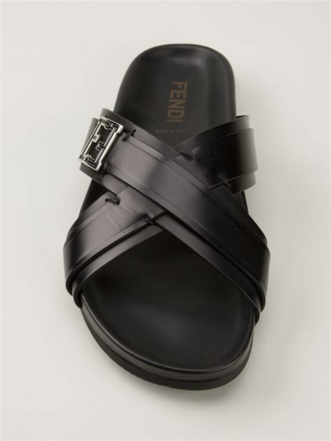 fendi cross strap logo sandals|farfetch Fendi sandals.